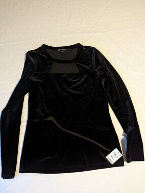 NWT Women's Black Velvet Long Sleeve Shirt